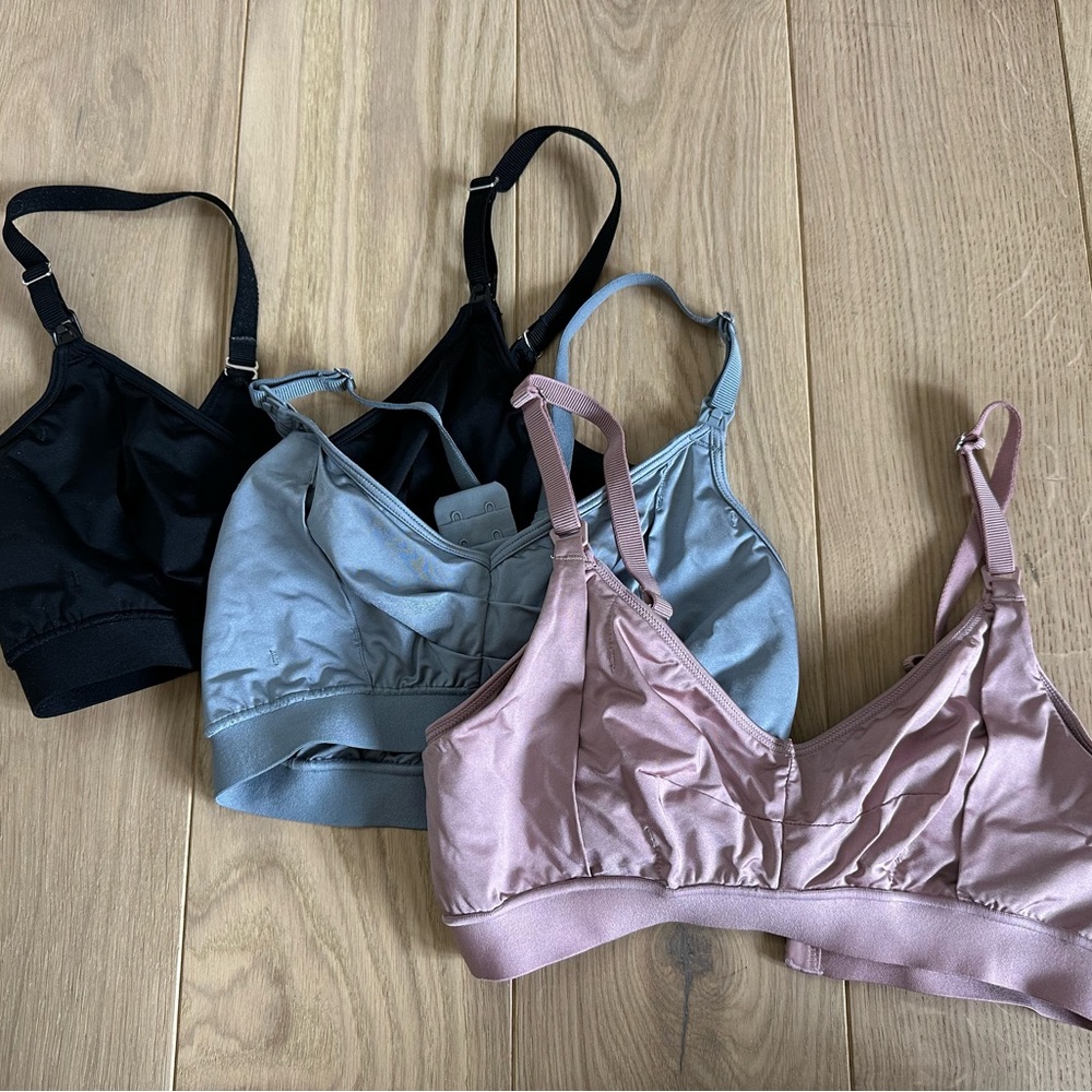 Women's Black, Gray, and Pink Bras